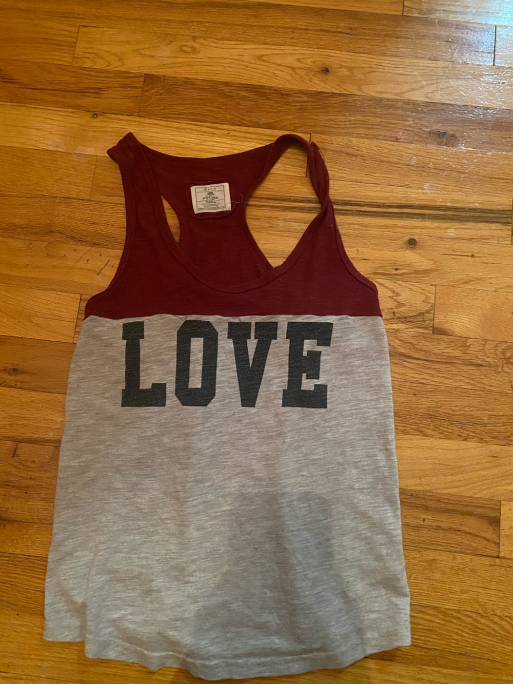 Reflex Two-Tone Racerback Tank Top - Burgundy & Light Gray